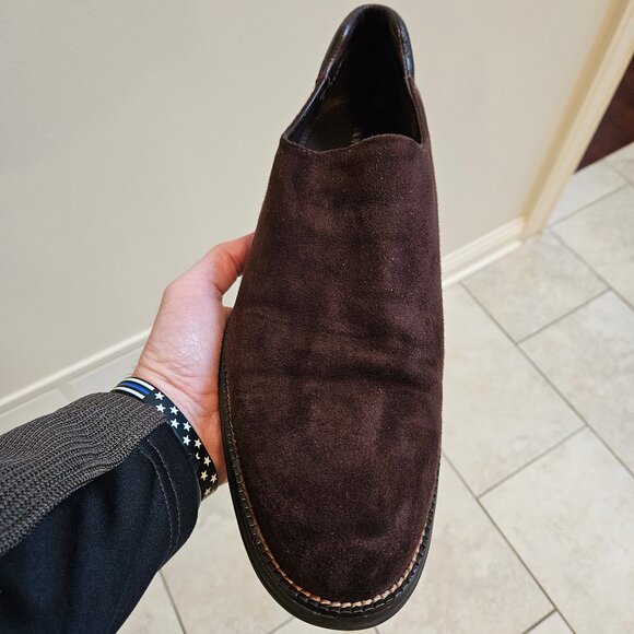 Donald Pliner Men's Erling Soft Suede Slip On Shoes, Brown, Sz 13 - Picture 14 of 16